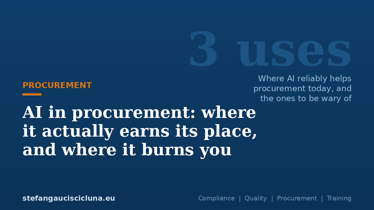 AI in procurement: where it actually earns its place, and where it burns you
