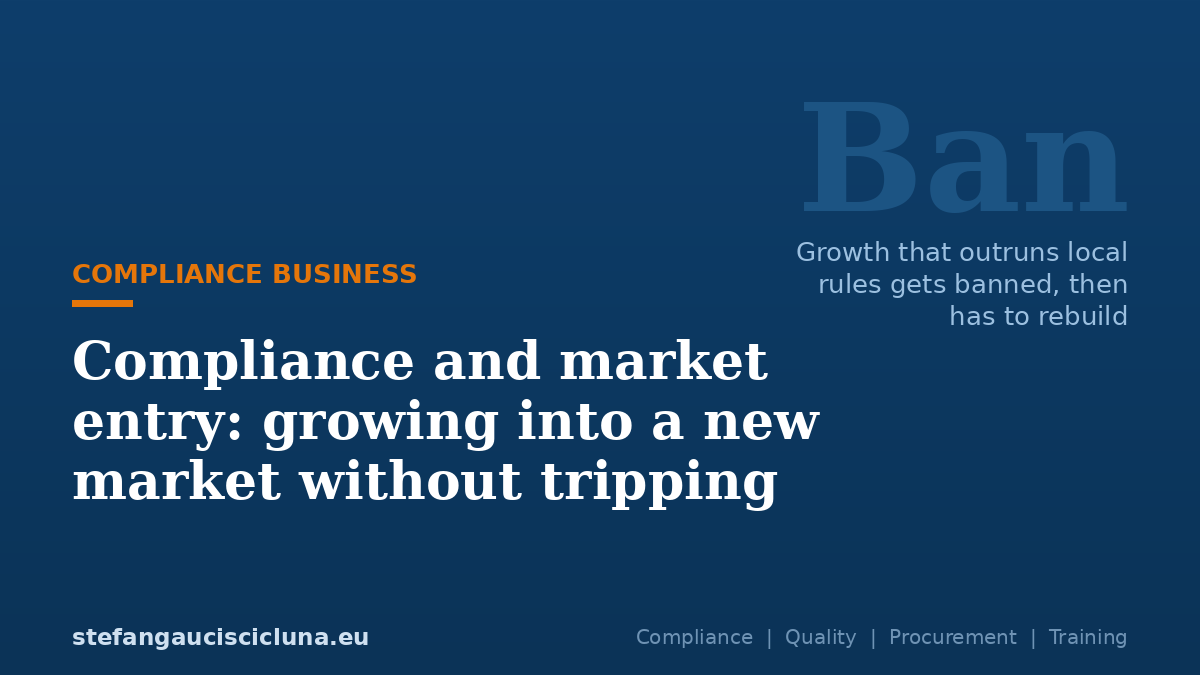 Compliance and market entry: growing into a new market without tripping