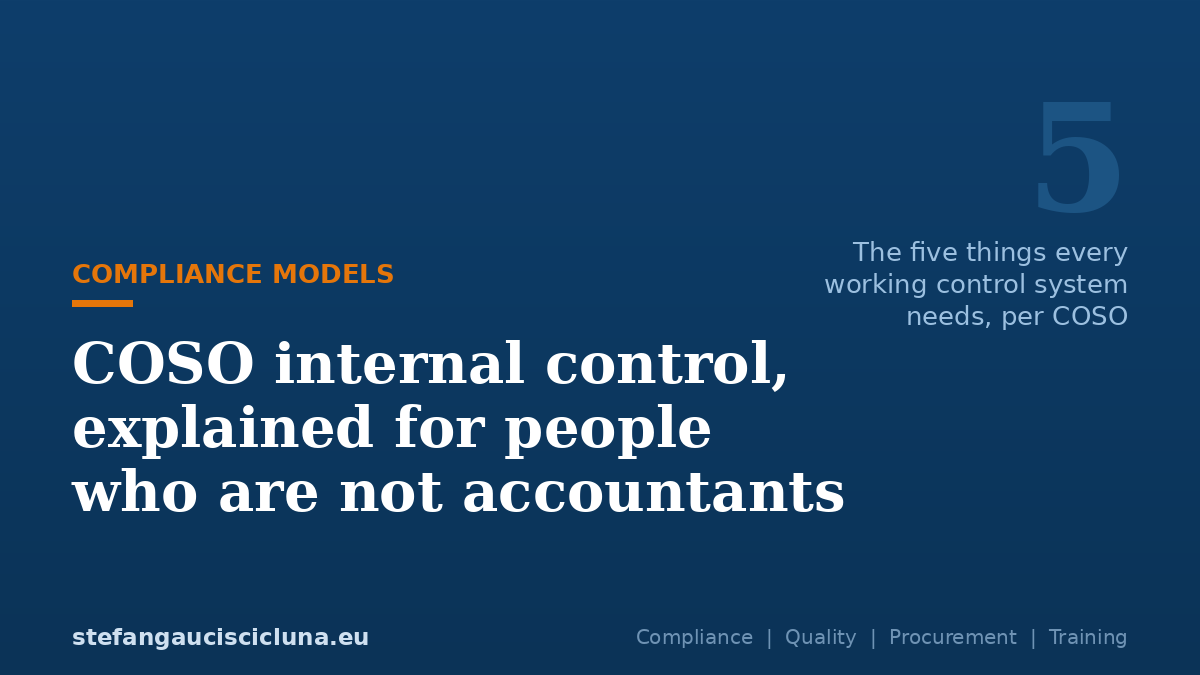 COSO internal control, explained for people who are not accountants