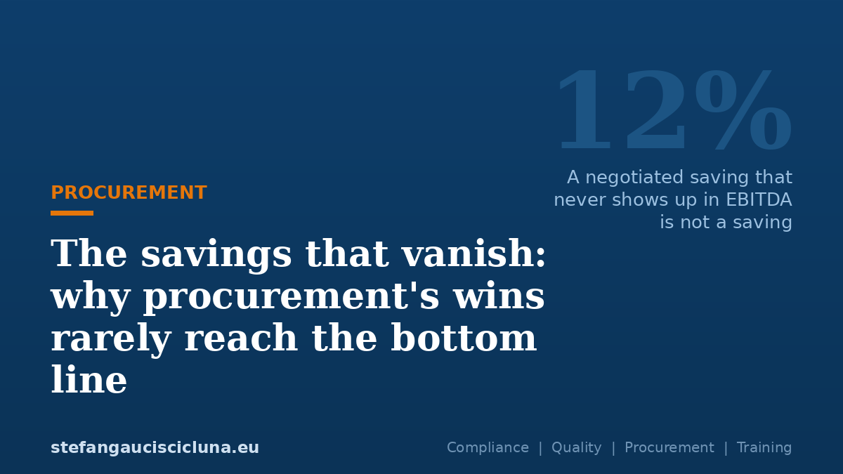 The savings that vanish: why procurement's wins rarely reach the bottom line