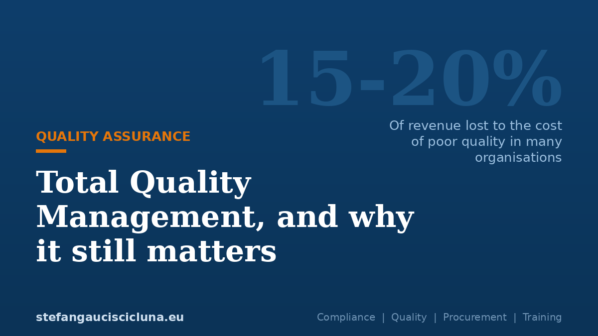 Total Quality Management, and why it still matters