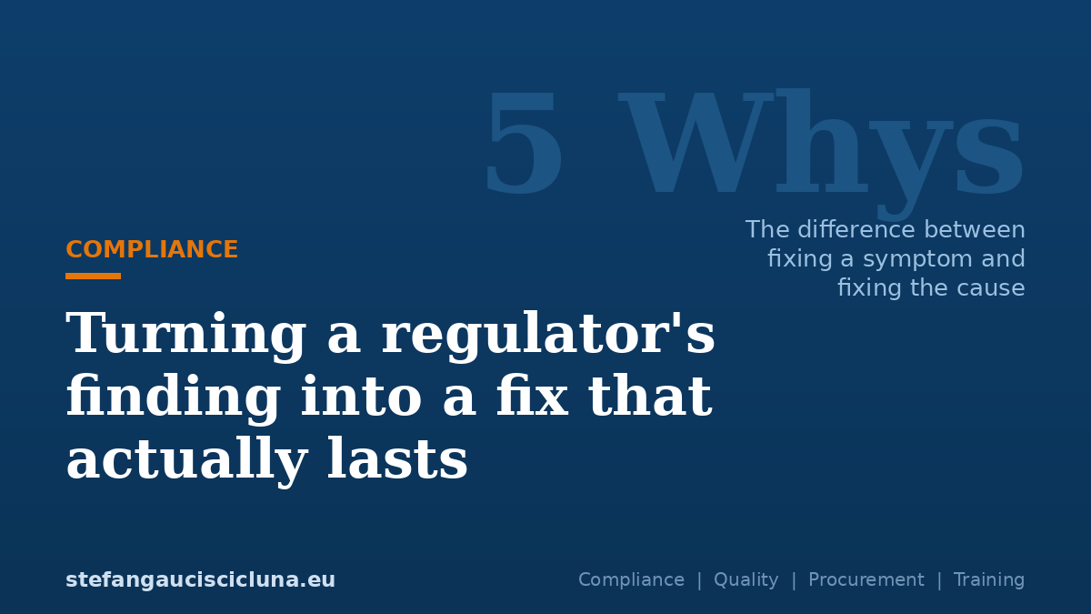 Turning a regulator's finding into a fix that actually lasts