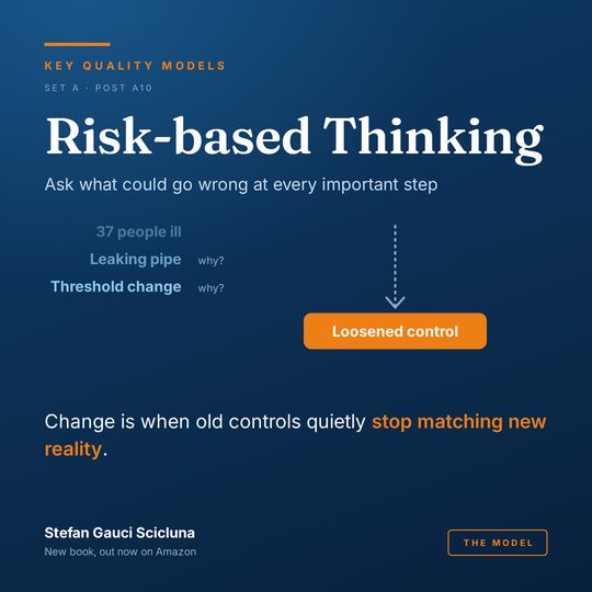 Risk-based thinking: Ask what could go wrong at every important step