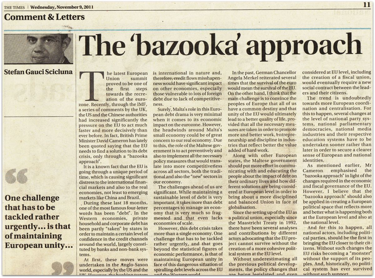 Newspaper cutting: The &lsquo;bazooka&rsquo; approach