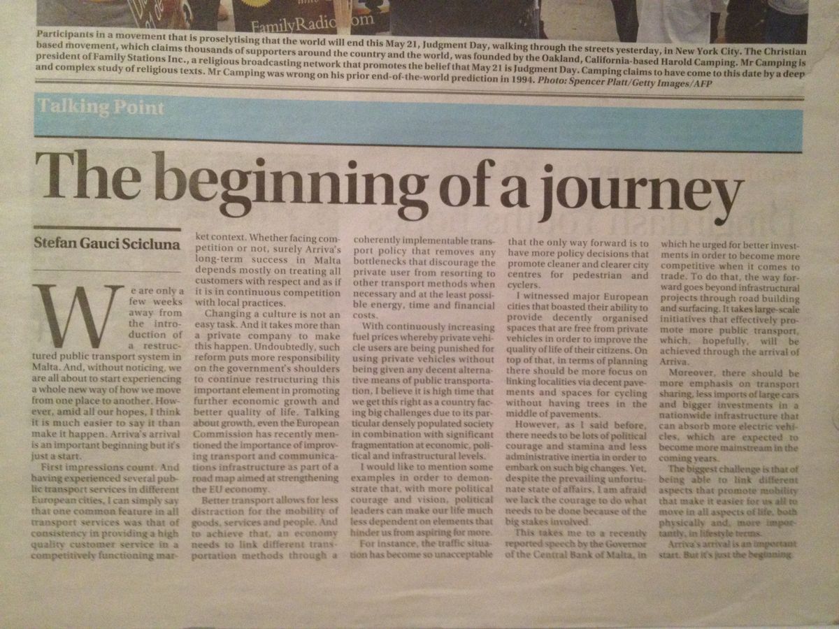 Newspaper cutting: The beginning of a journey