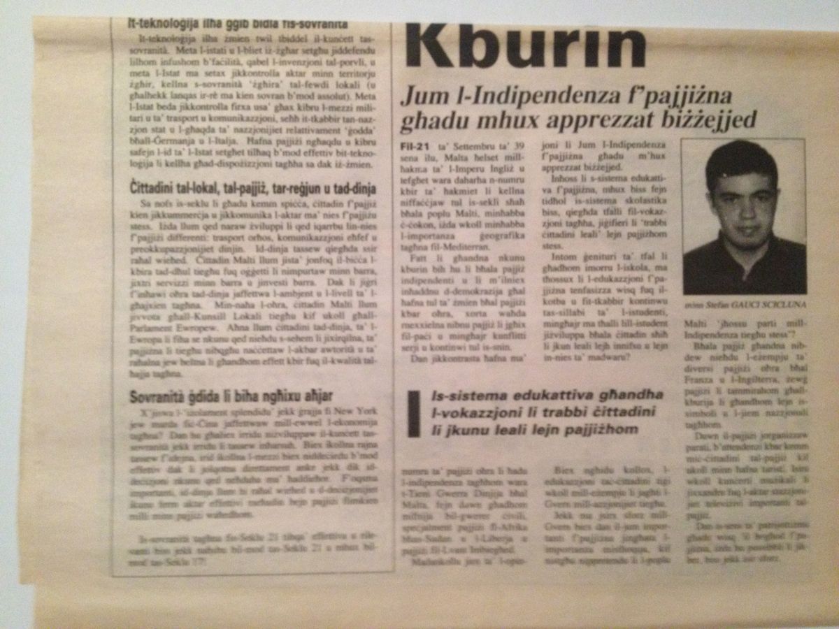 Newspaper cutting: Kburin