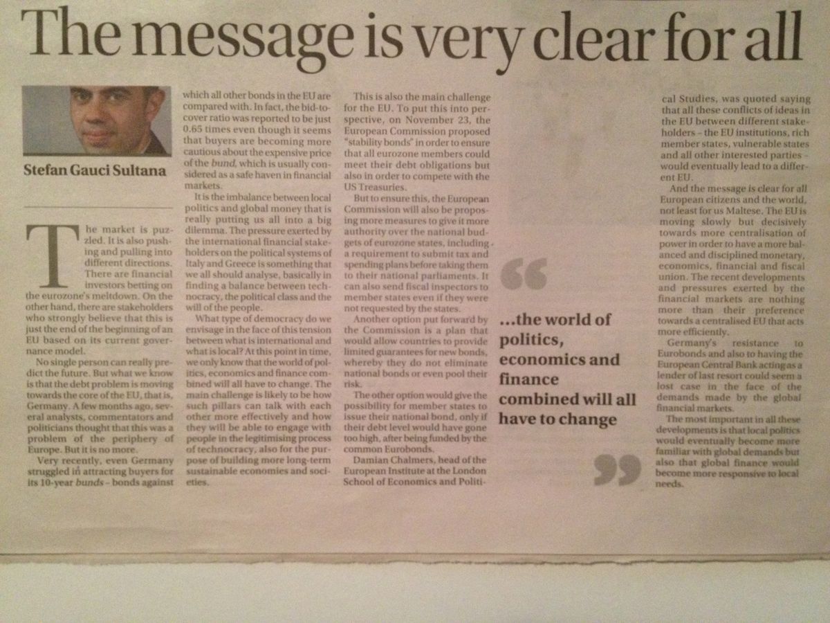 Newspaper cutting: The message is very clear