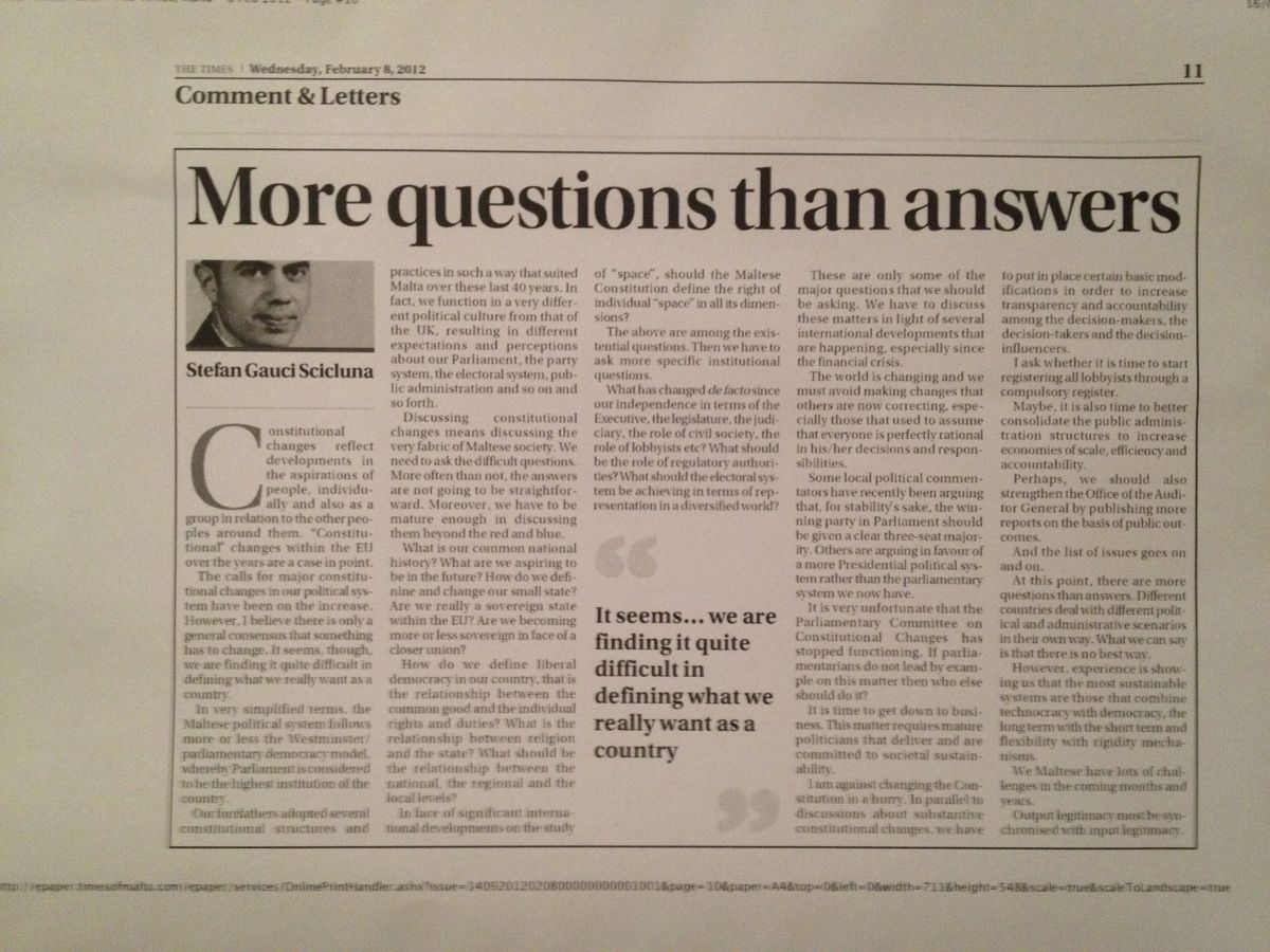 Newspaper cutting: More questions than answers